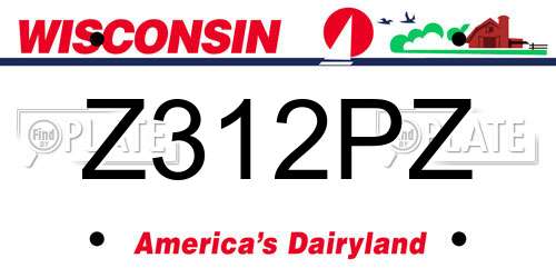 Z312PZ Wisconsin License Plate