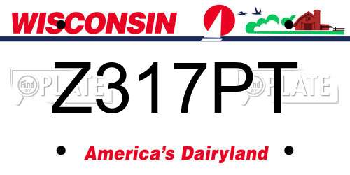 Z317PT Wisconsin License Plate