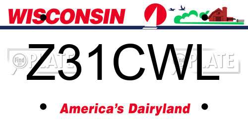 Z31CWL Wisconsin License Plate