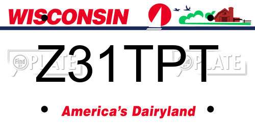 Z31TPT Wisconsin License Plate