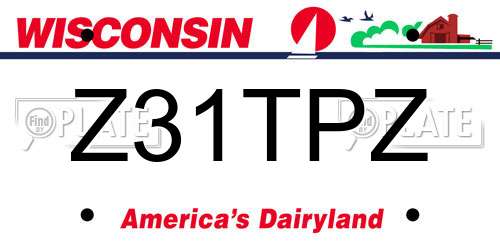 Z31TPZ Wisconsin License Plate