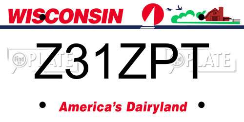 Z31ZPT Wisconsin License Plate