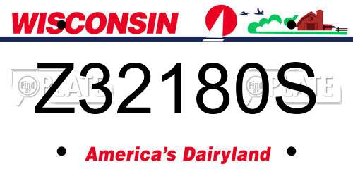 Z32180S Wisconsin License Plate