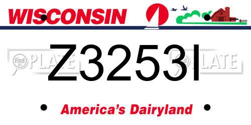 Z3253I Wisconsin License Plate