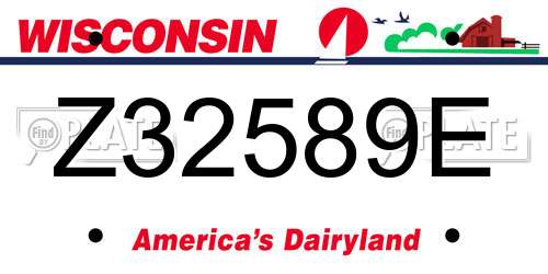 Z32589E Wisconsin License Plate