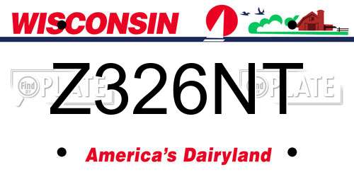 Z326NT Wisconsin License Plate