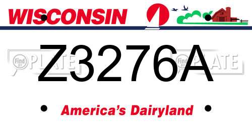 Z3276A Wisconsin License Plate