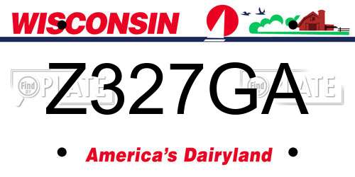 Z327GA Wisconsin License Plate