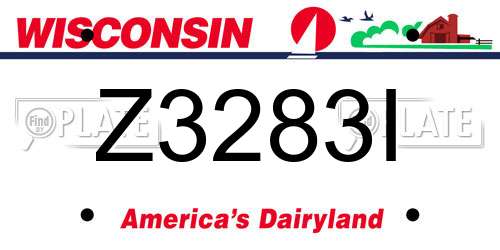 Z3283I Wisconsin License Plate