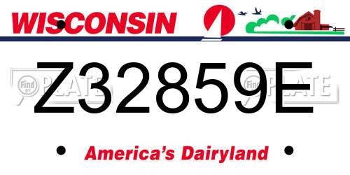Z32859E Wisconsin License Plate