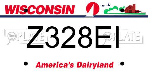 Z328EI Wisconsin License Plate