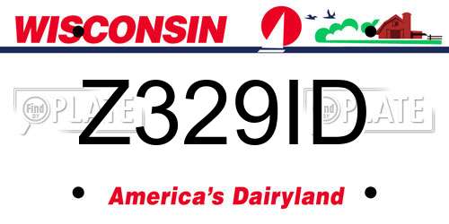 Z329ID Wisconsin License Plate