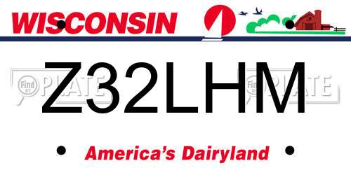 Z32LHM Wisconsin License Plate