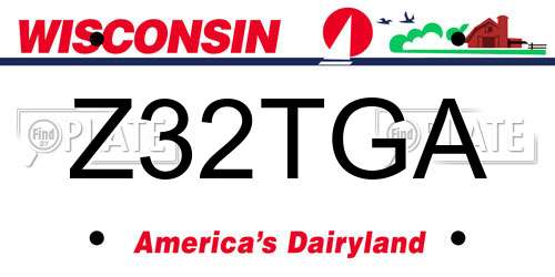 Z32TGA Wisconsin License Plate