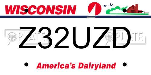 Z32UZD Wisconsin License Plate