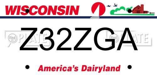 Z32ZGA Wisconsin License Plate