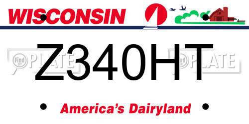 Z340HT Wisconsin License Plate