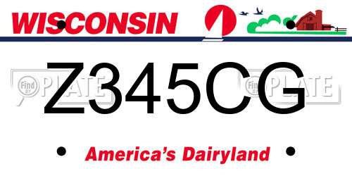 Z345CG Wisconsin License Plate