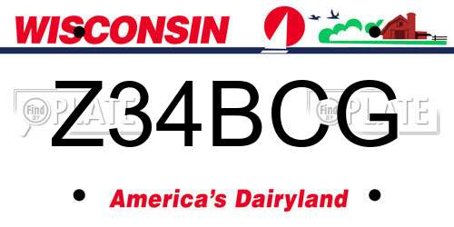 Z34BCG Wisconsin License Plate