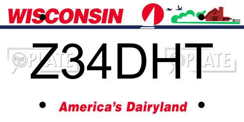 Z34DHT Wisconsin License Plate