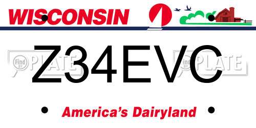 Z34EVC Wisconsin License Plate