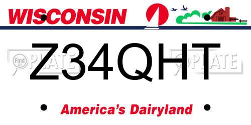 Z34QHT Wisconsin License Plate