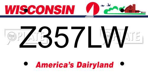 Z357LW Wisconsin License Plate