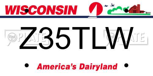 Z35TLW Wisconsin License Plate