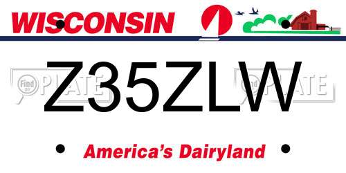 Z35ZLW Wisconsin License Plate