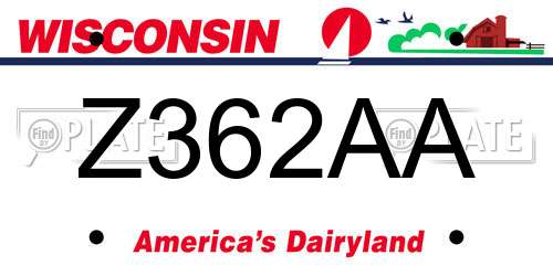 Z362AA Wisconsin License Plate