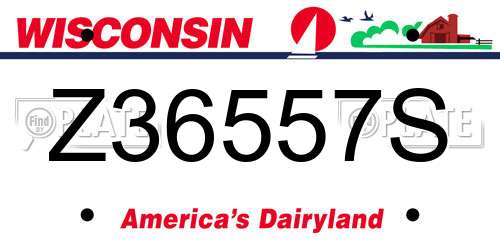 Z36557S Wisconsin License Plate