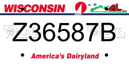 Z36587B Wisconsin License Plate
