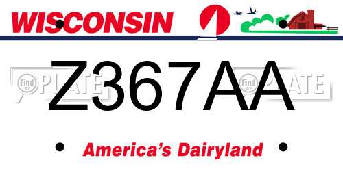 Z367AA Wisconsin License Plate