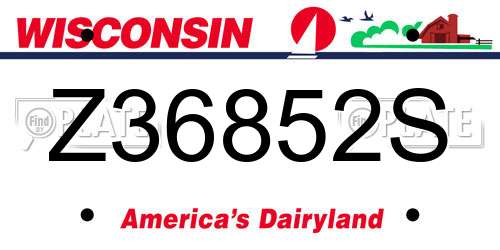 Z36852S Wisconsin License Plate