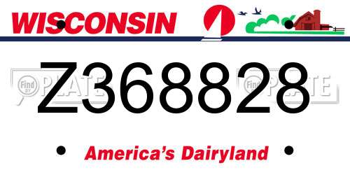 Z368828 Wisconsin License Plate