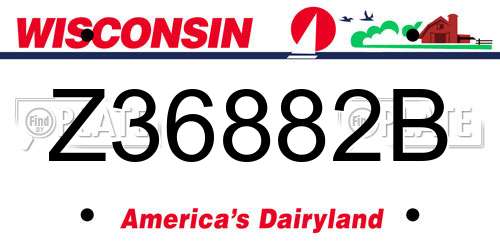 Z36882B Wisconsin License Plate