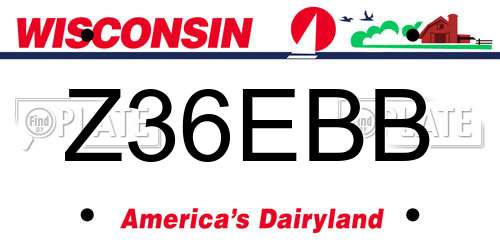 Z36EBB Wisconsin License Plate