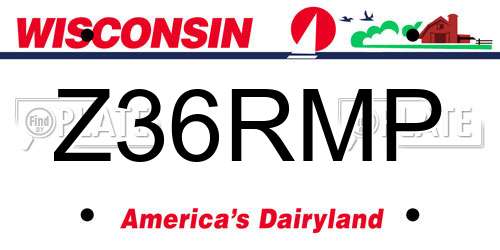 Z36RMP Wisconsin License Plate
