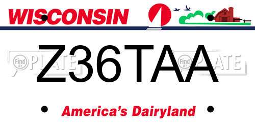 Z36TAA Wisconsin License Plate