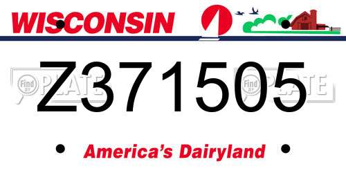 Z371505 Wisconsin License Plate