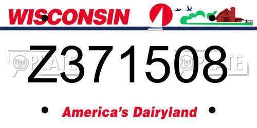 Z371508 Wisconsin License Plate