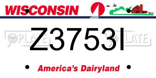 Z3753I Wisconsin License Plate