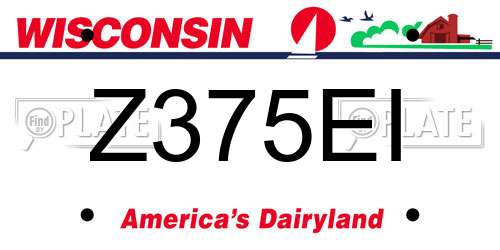 Z375EI Wisconsin License Plate