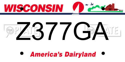 Z377GA Wisconsin License Plate