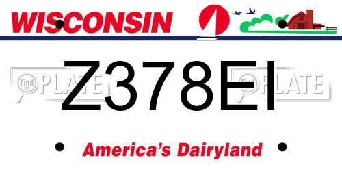 Z378EI Wisconsin License Plate