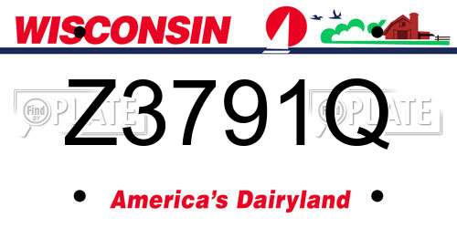 Z3791Q Wisconsin License Plate