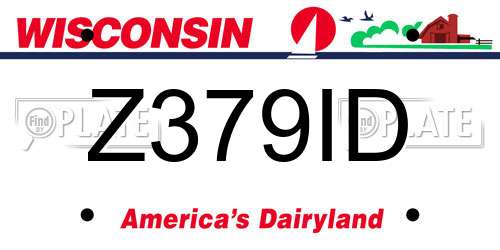 Z379ID Wisconsin License Plate