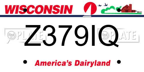 Z379IQ Wisconsin License Plate