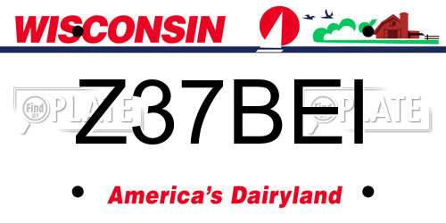 Z37BEI Wisconsin License Plate