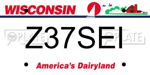 Z37SEI Wisconsin License Plate
